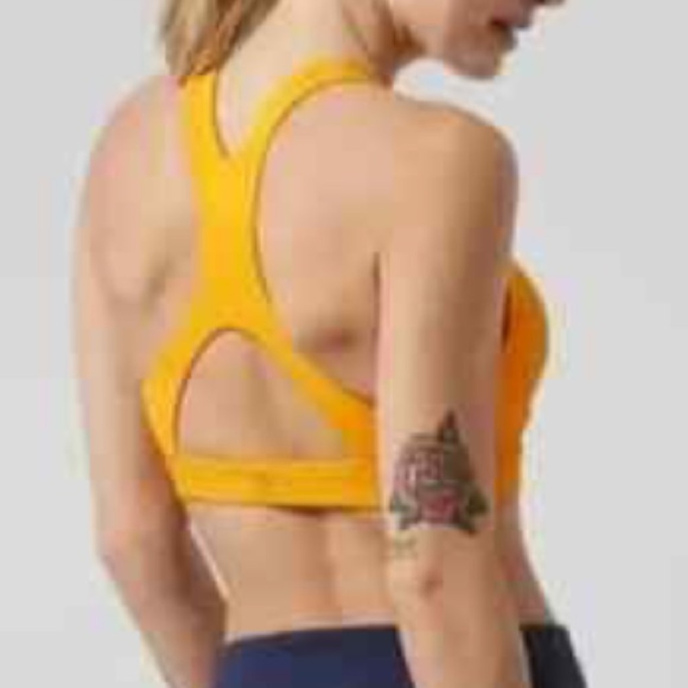 Athleta Yellow Racerback Sports Bra